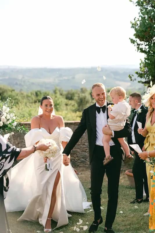 Documentary style wedding photography showing natural Italian wedding celebration moments